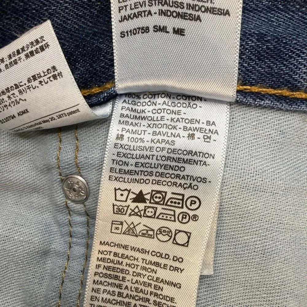 Levis 505 Jeans Regular Fit 34x34 (FIT 34x33) Blue Denim Straight Leg Casual